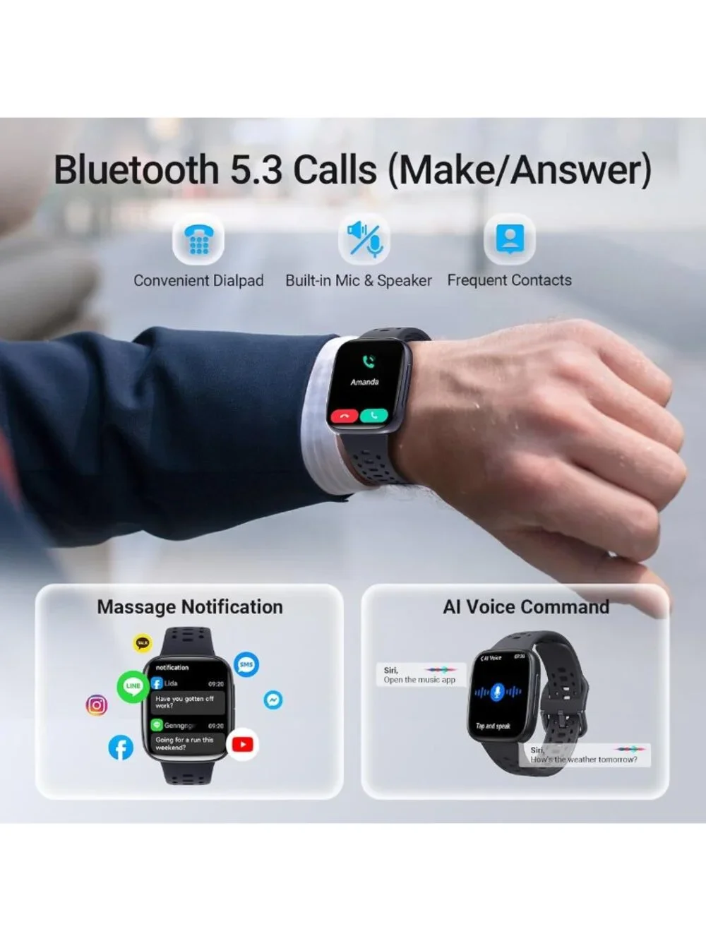 Men's Smart Watch with 1.85